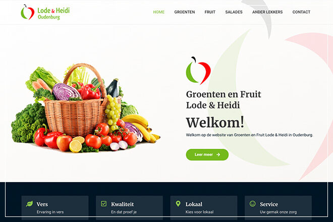 ontwerp responsive website met CMS groenten en fruit Lode & Heidi